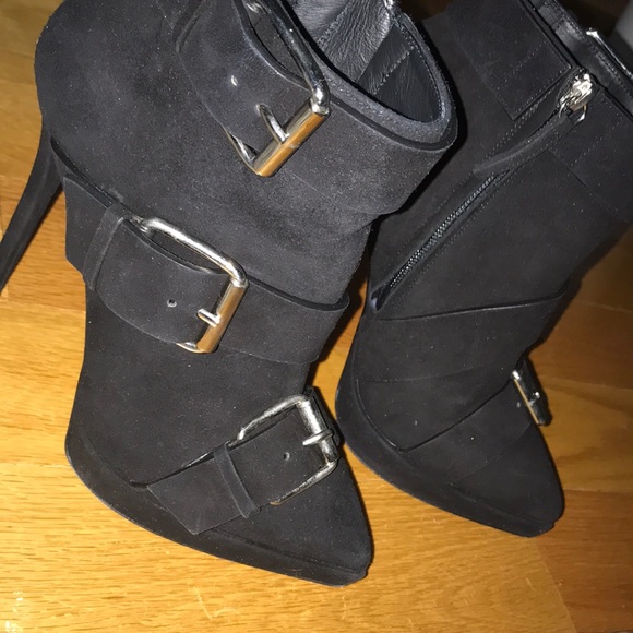 Giuseppe Zanotti Design Suede Buckle Booties 37.5 - Picture 3 of 4
